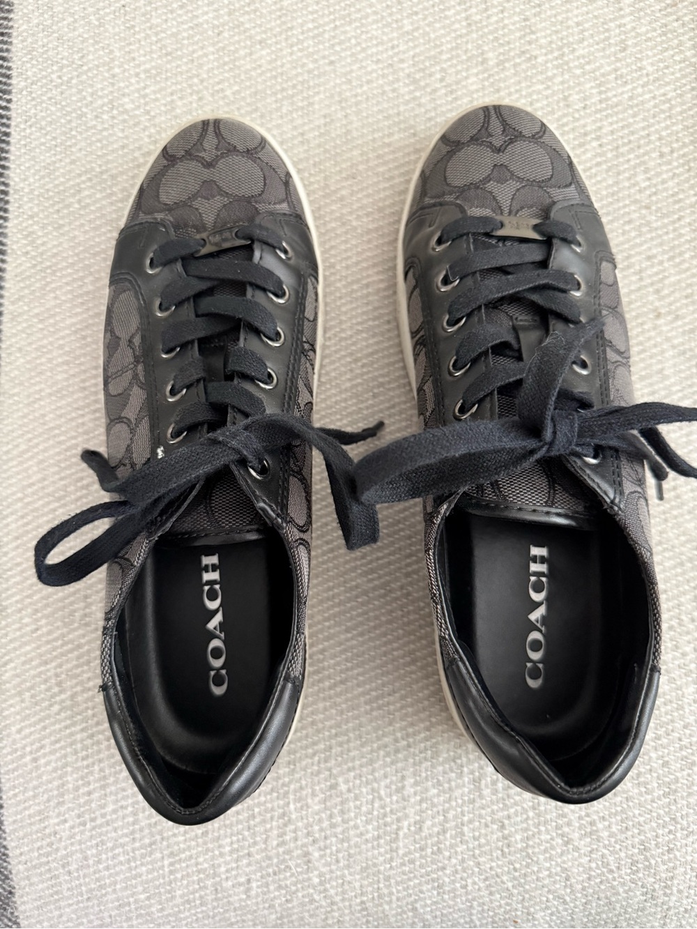 Coach Black & Gray Signature Canvas Sneakers